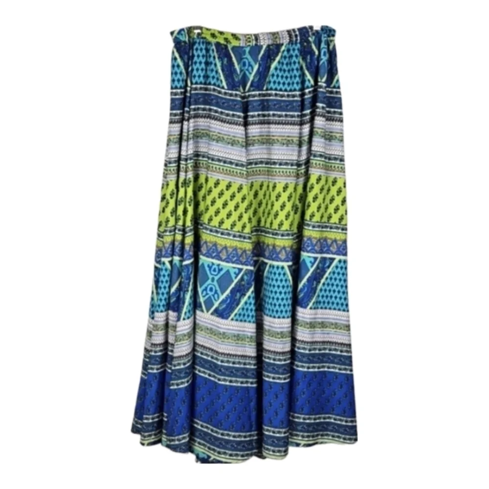 Lucky & Coco Maxi Skirt, Blue Lime Print, XL - Picture 5 of 5